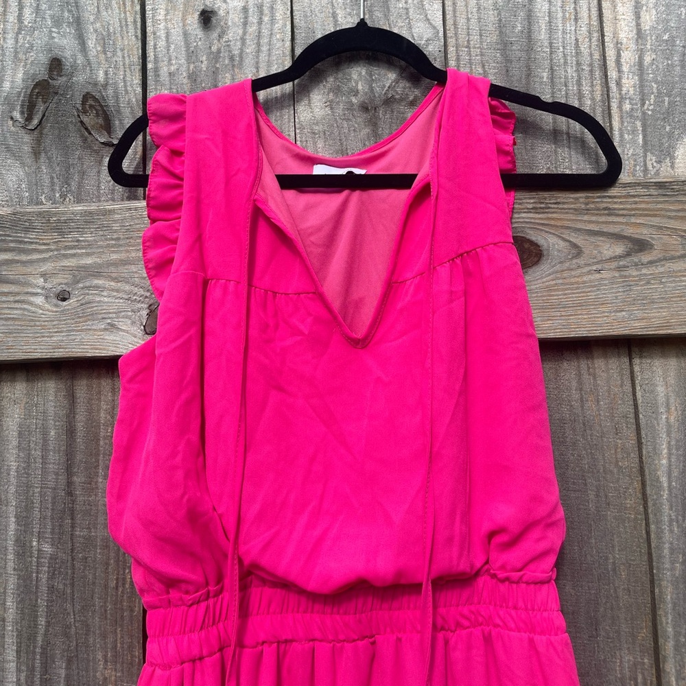 Adrienne Pink Ruffled Dress Size S - Picture 4 of 10
